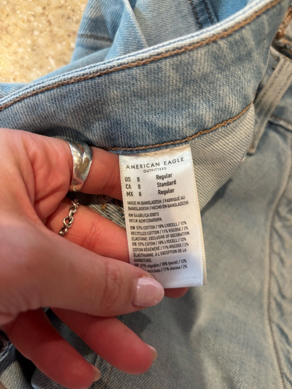 American Eagle Outfitters Light Wash Wide Leg Carpenter Jeans - Picture 3 of 3